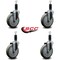 Service Caster 5'' Gray Poly Wheel Swivel 1-1/8'' Expanding Stem Caster Set, 4PK SCC-EX20S514-PPUB-118-4 - alternate 4